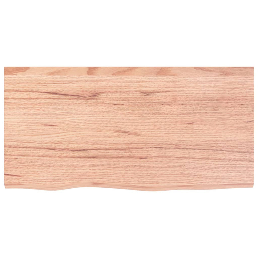 Tafelblad 80X40X(2-4) Cm Behandeld Massief Eikenhout Lichtbruin 80 x 40 x 4 cm