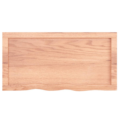Tafelblad 80X40X(2-6) Cm Behandeld Massief Eikenhout Lichtbruin 80 x 40 x 6 cm