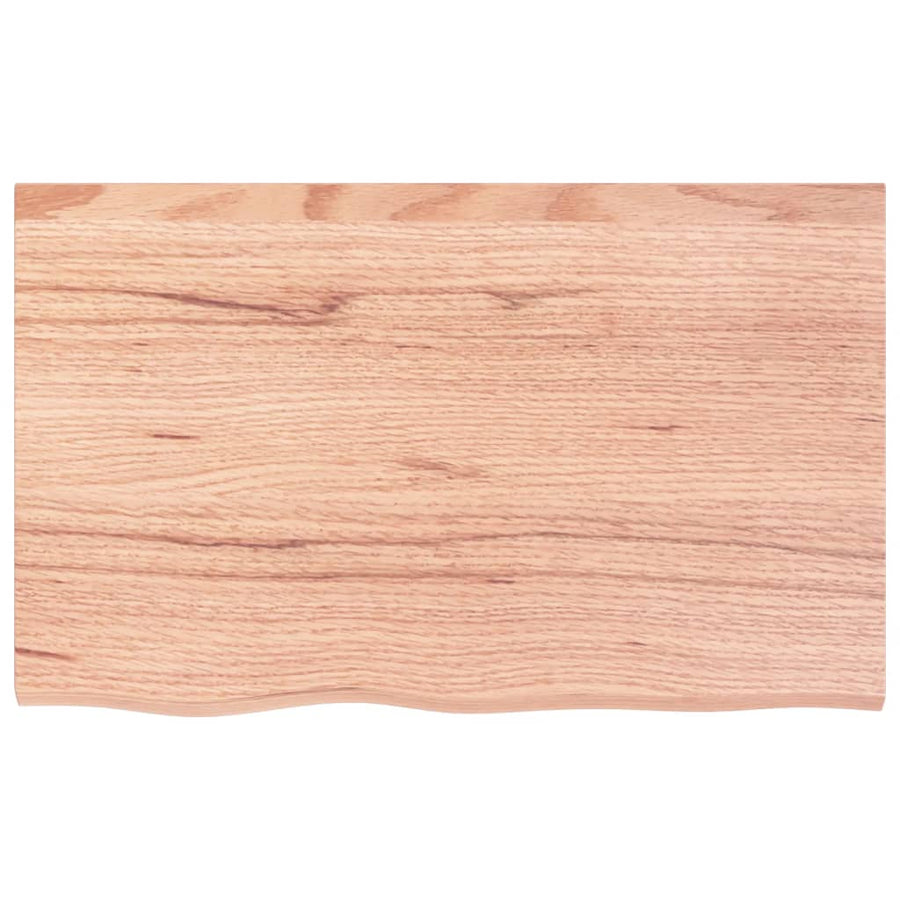 Tafelblad 80X50X(2-4) Cm Behandeld Massief Eikenhout Lichtbruin 80 x 50 x 4 cm