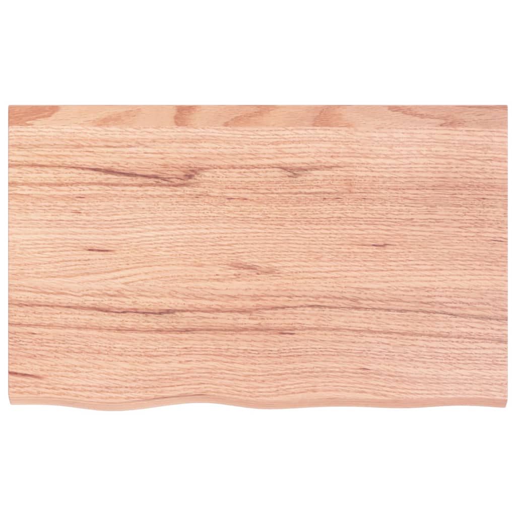 Tafelblad 80X50X(2-6) Cm Behandeld Massief Eikenhout Lichtbruin 80 x 50 x 6 cm