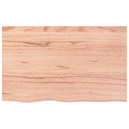 Tafelblad 80X50X(2-6) Cm Behandeld Massief Eikenhout Lichtbruin 80 x 50 x 6 cm