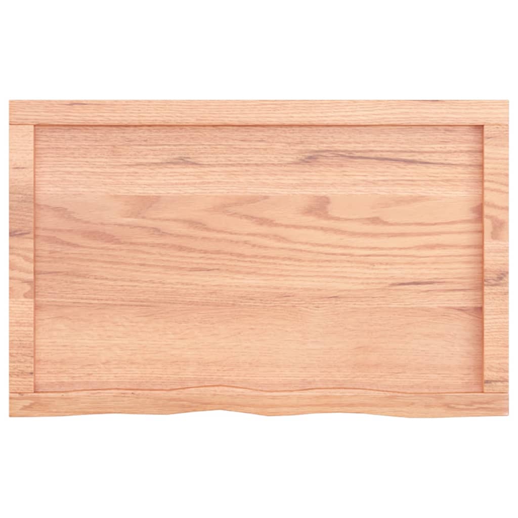 Tafelblad 80X50X(2-6) Cm Behandeld Massief Eikenhout Lichtbruin 80 x 50 x 6 cm