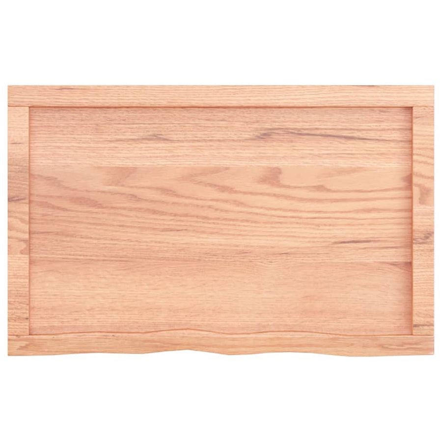 Tafelblad 80X50X(2-6) Cm Behandeld Massief Eikenhout Lichtbruin 80 x 50 x 6 cm