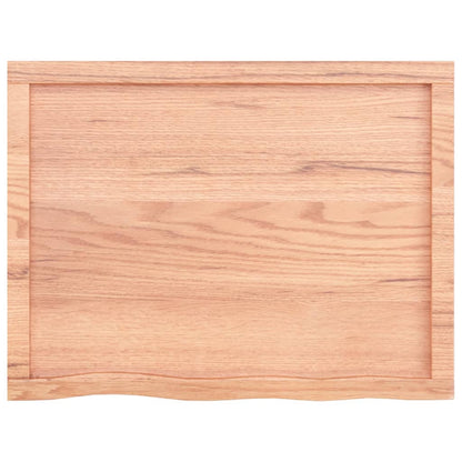 Tafelblad 80X60X(2-6) Cm Behandeld Massief Eikenhout Lichtbruin 80 x 60 x 6 cm