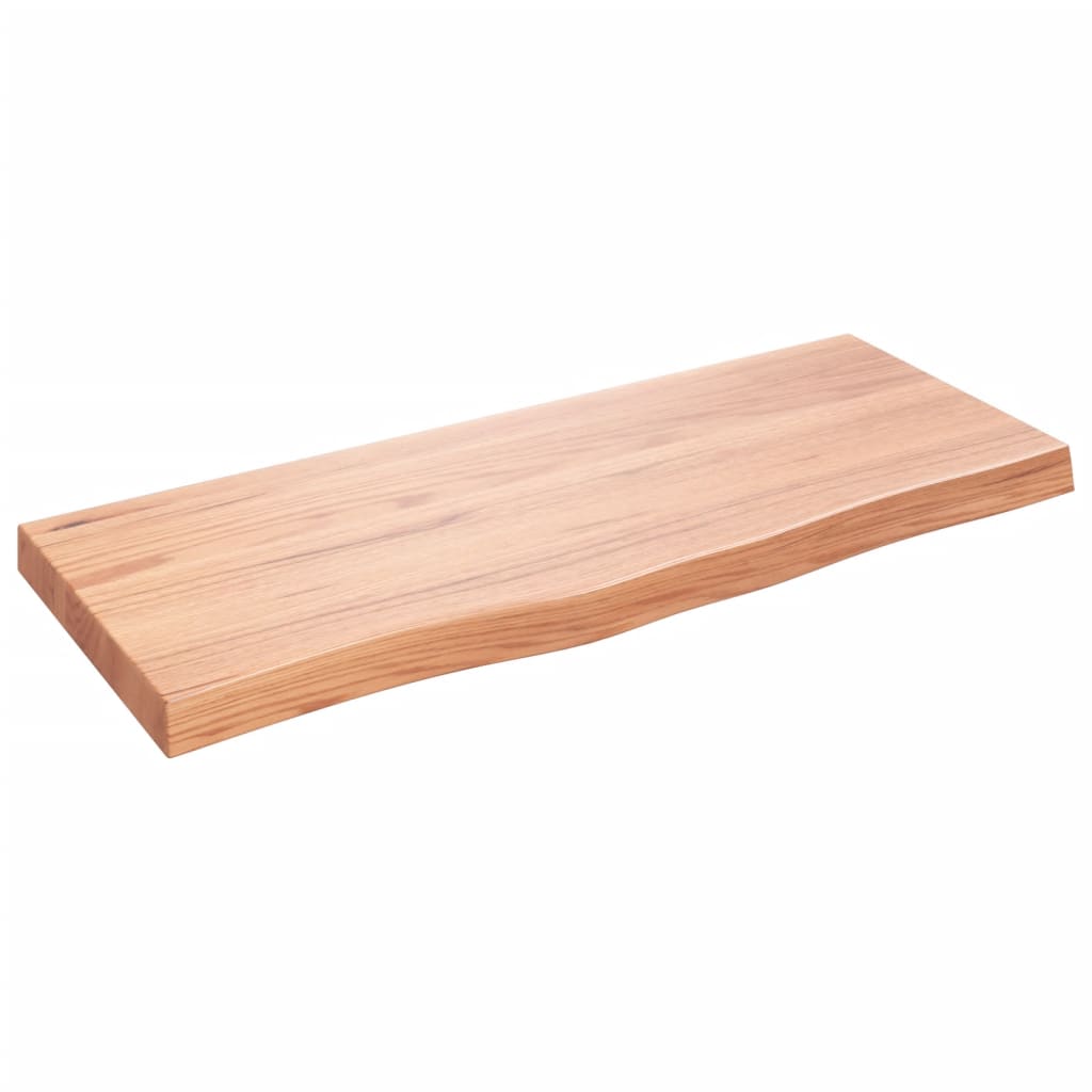 Tafelblad 100x40x(2-6)cm behandeld massief eikenhout lichtbruin