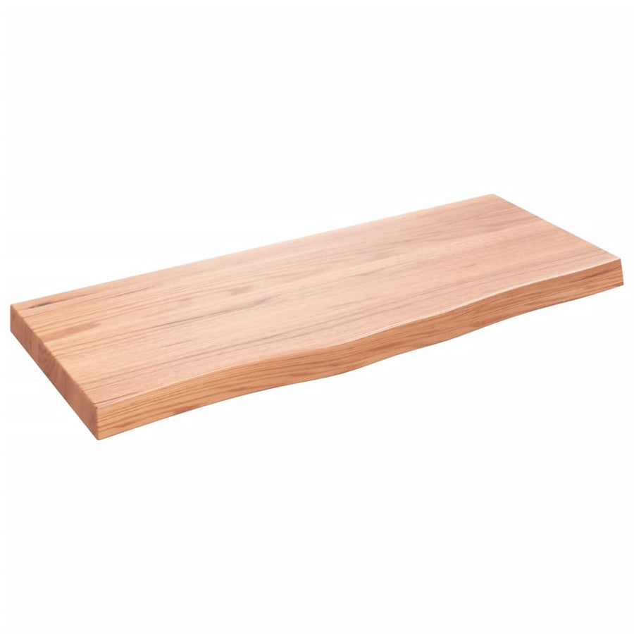 Tafelblad 100x40x(2-6)cm behandeld massief eikenhout lichtbruin