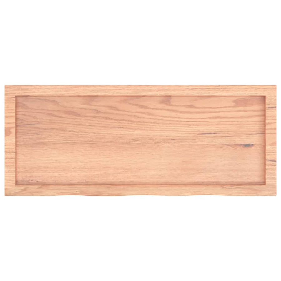 Tafelblad 100x40x(2-6)cm behandeld massief eikenhout lichtbruin