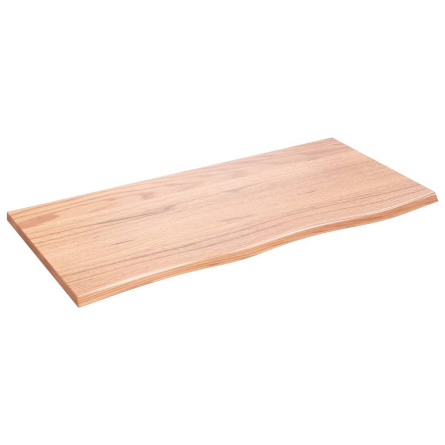 Tafelblad Behandeld Massief Eikenhout Lichtbruin 100 x 50 x 2 cm