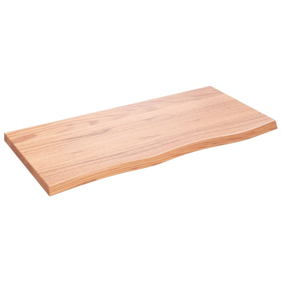 Tafelblad 00X50X(2-4)Cm Behandeld Massief Eikenhout Lichtbruin 100 x 50 x 4 cm