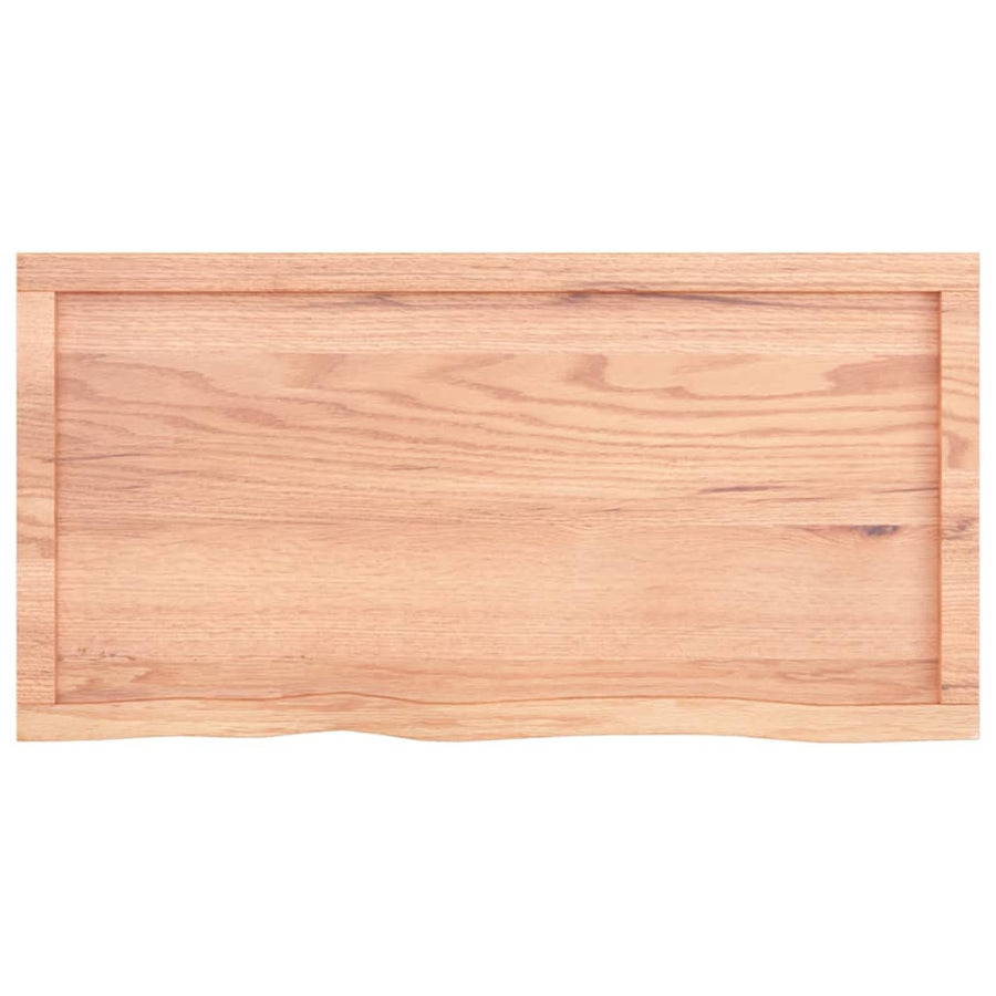 Tafelblad 00X50X(2-4)Cm Behandeld Massief Eikenhout Lichtbruin 100 x 50 x 4 cm