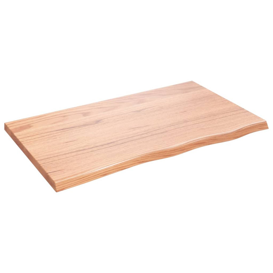 Tafelblad 00X60X(2-4)Cm Behandeld Massief Eikenhout Lichtbruin 100 x 60 x 4 cm