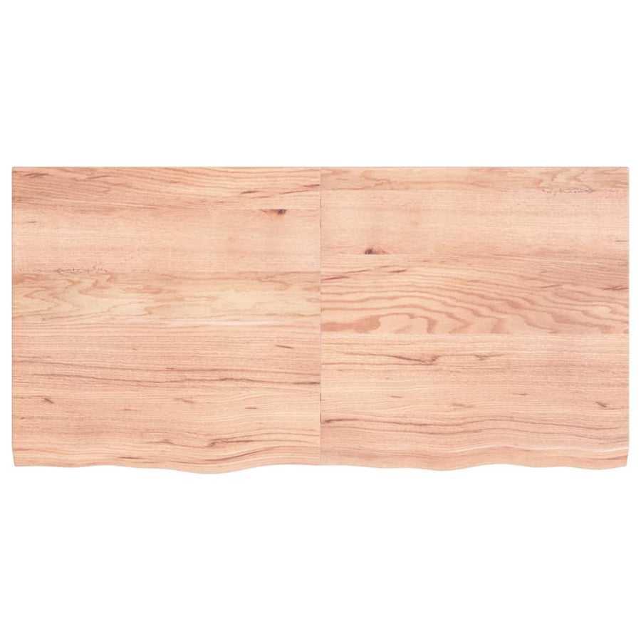 Tafelblad 20X60X(2-4)Cm Behandeld Massief Eikenhout Lichtbruin 120 x 60 x 4 cm