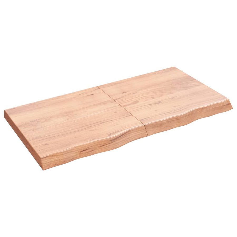 Tafelblad 20X60X(2-6)Cm Behandeld Massief Eikenhout Lichtbruin 120 x 60 x 6 cm