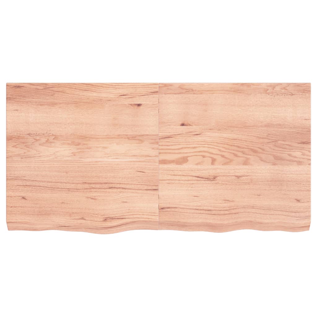 Tafelblad 20X60X(2-6)Cm Behandeld Massief Eikenhout Lichtbruin 120 x 60 x 6 cm