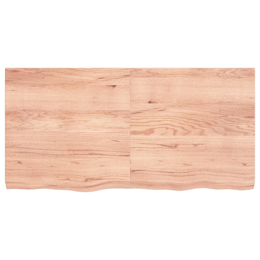 Tafelblad 20X60X(2-6)Cm Behandeld Massief Eikenhout Lichtbruin 120 x 60 x 6 cm