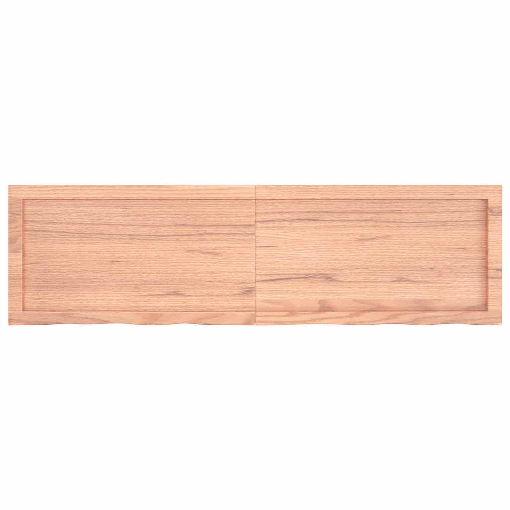Tafelblad 140X40X(2-4)Cm Behandeld Massief Eikenhout Lichtbruin 140 x 40 x 4 cm