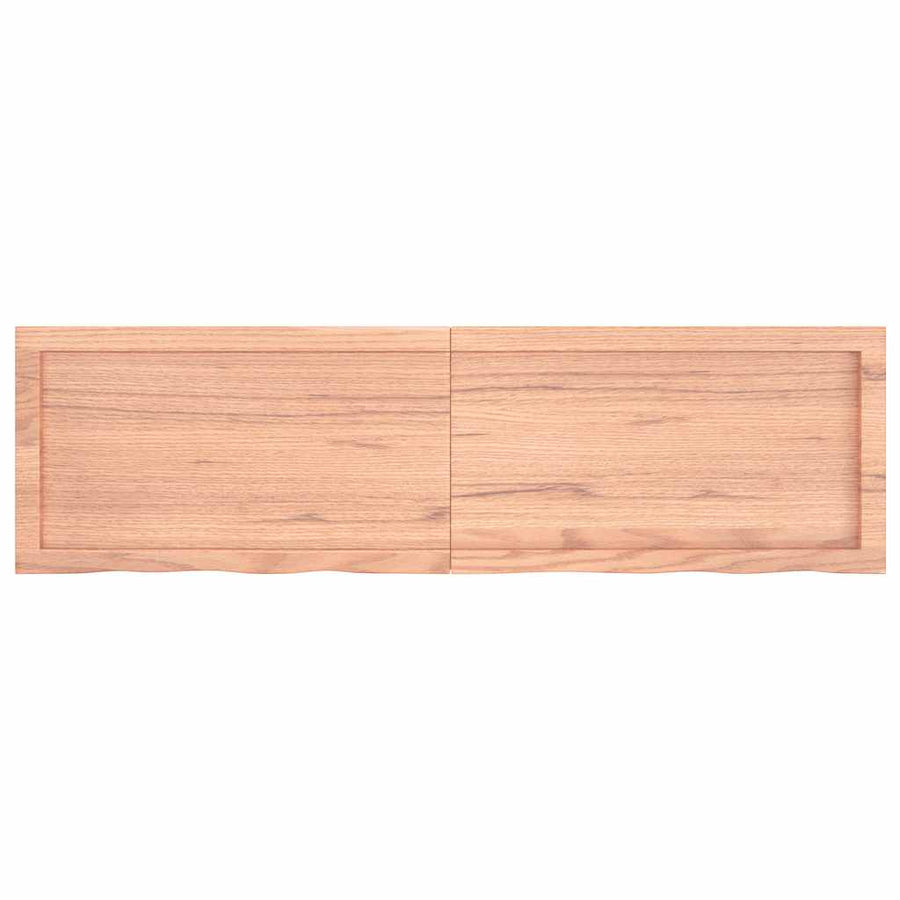 Tafelblad 140X40X(2-4)Cm Behandeld Massief Eikenhout Lichtbruin 140 x 40 x 4 cm