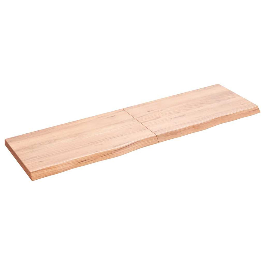 Tafelblad 140X40X(2-4)Cm Behandeld Massief Eikenhout Lichtbruin 140 x 40 x 4 cm
