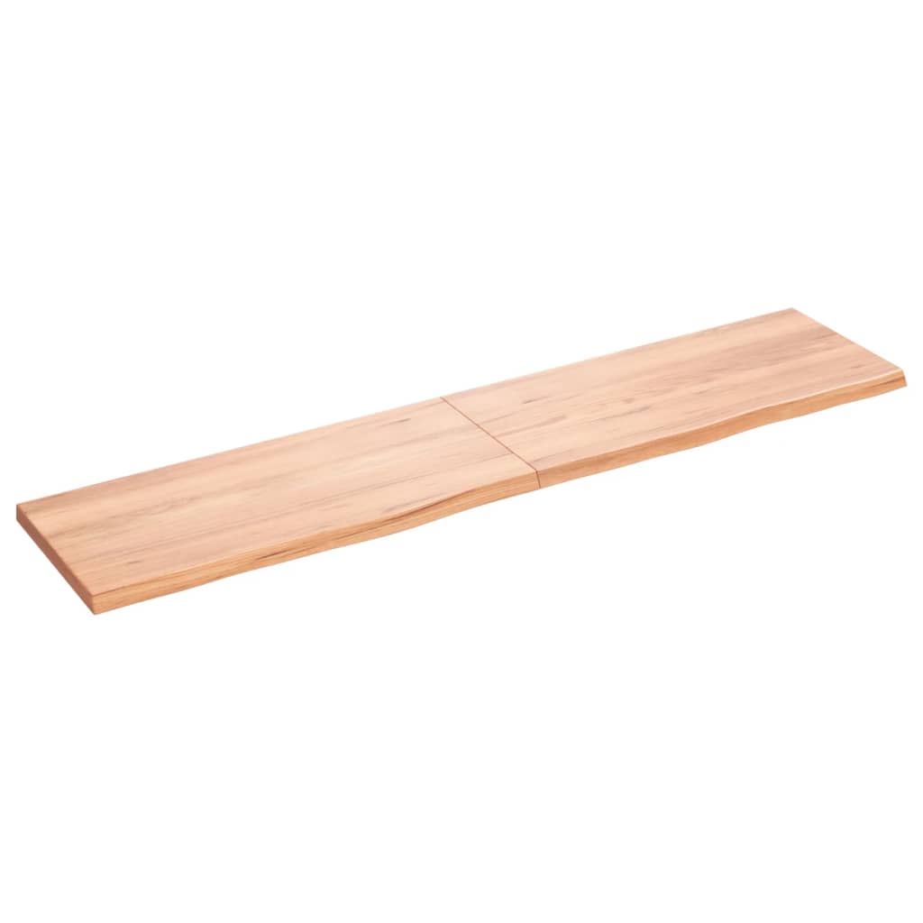 Tafelblad 180X40X(2-4)Cm Behandeld Massief Eikenhout Lichtbruin 180 x 40 x 4 cm