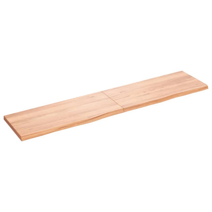 Tafelblad 180X40X(2-4)Cm Behandeld Massief Eikenhout Lichtbruin 180 x 40 x 4 cm