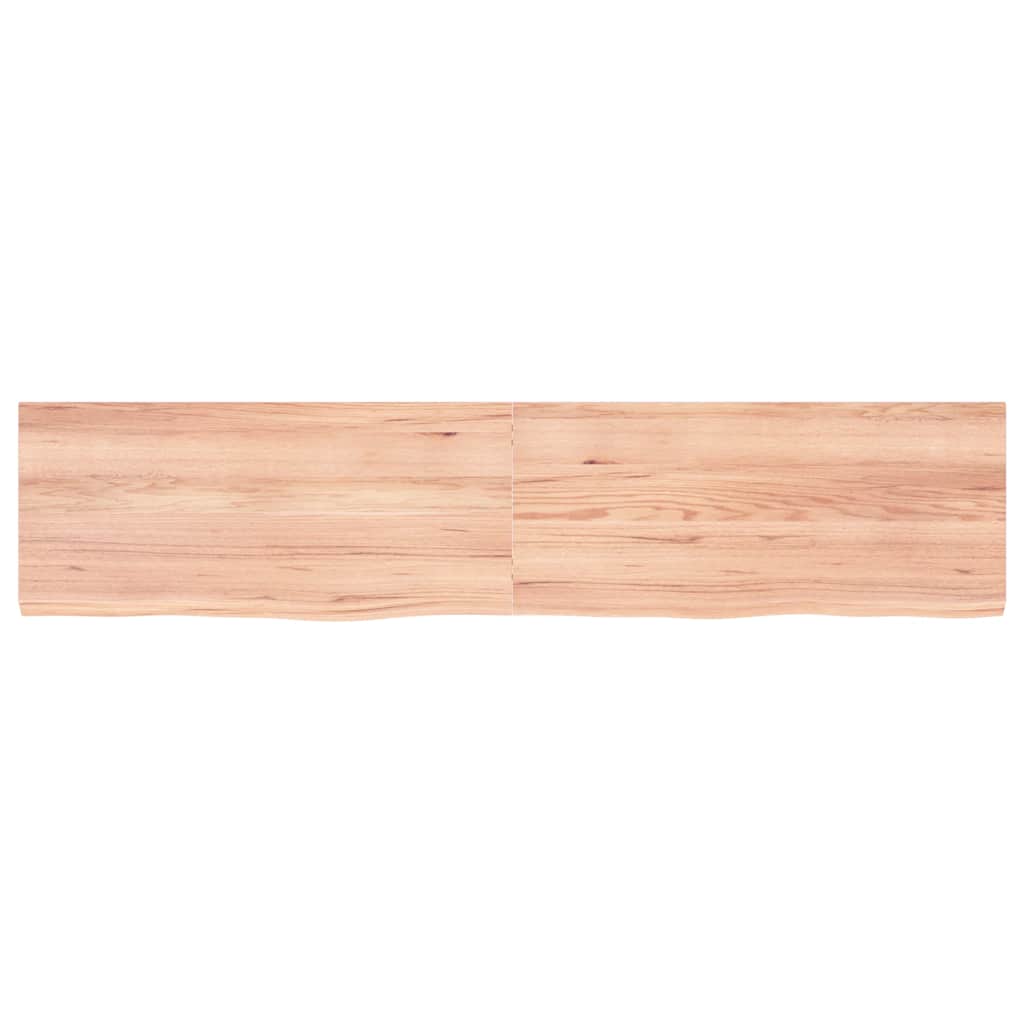 Tafelblad 180X40X(2-4)Cm Behandeld Massief Eikenhout Lichtbruin 180 x 40 x 4 cm