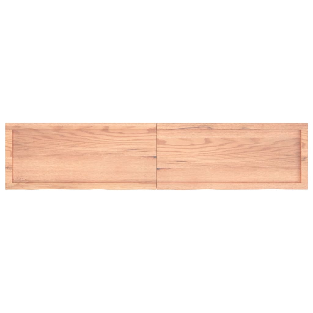 Tafelblad 180X40X(2-4)Cm Behandeld Massief Eikenhout Lichtbruin 180 x 40 x 4 cm