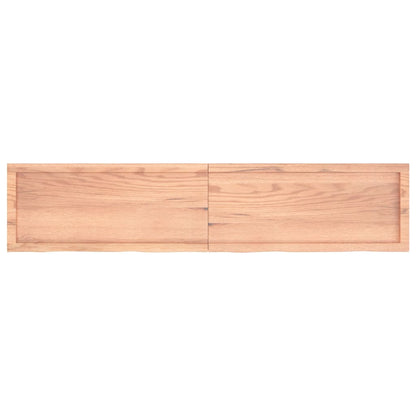 Tafelblad 180X40X(2-4)Cm Behandeld Massief Eikenhout Lichtbruin 180 x 40 x 4 cm