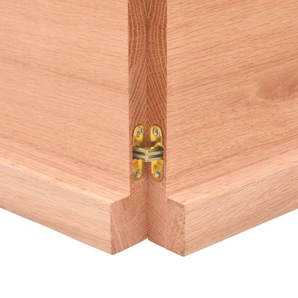 Tafelblad 180X40X(2-4)Cm Behandeld Massief Eikenhout Lichtbruin 180 x 40 x 4 cm