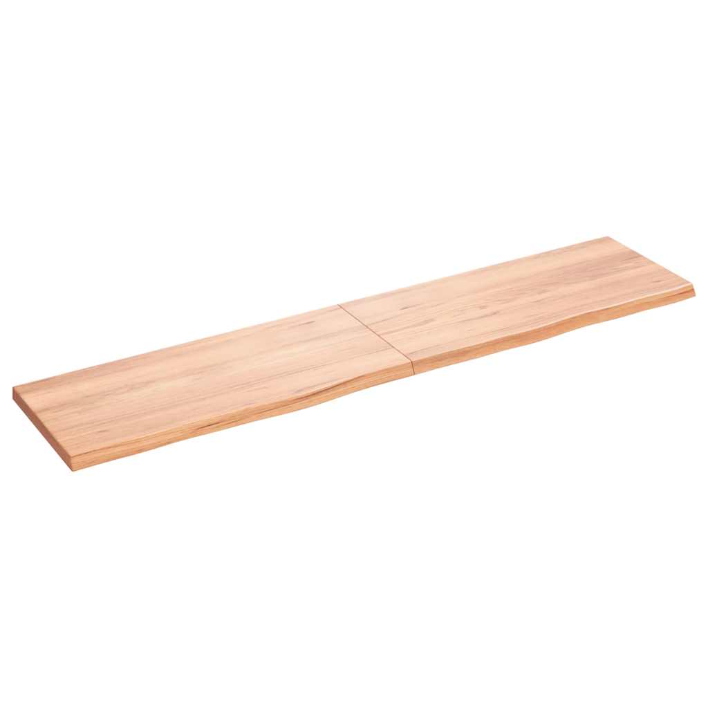 Tafelblad 180X40X(2-4)Cm Behandeld Massief Eikenhout Lichtbruin 180 x 40 x 4 cm