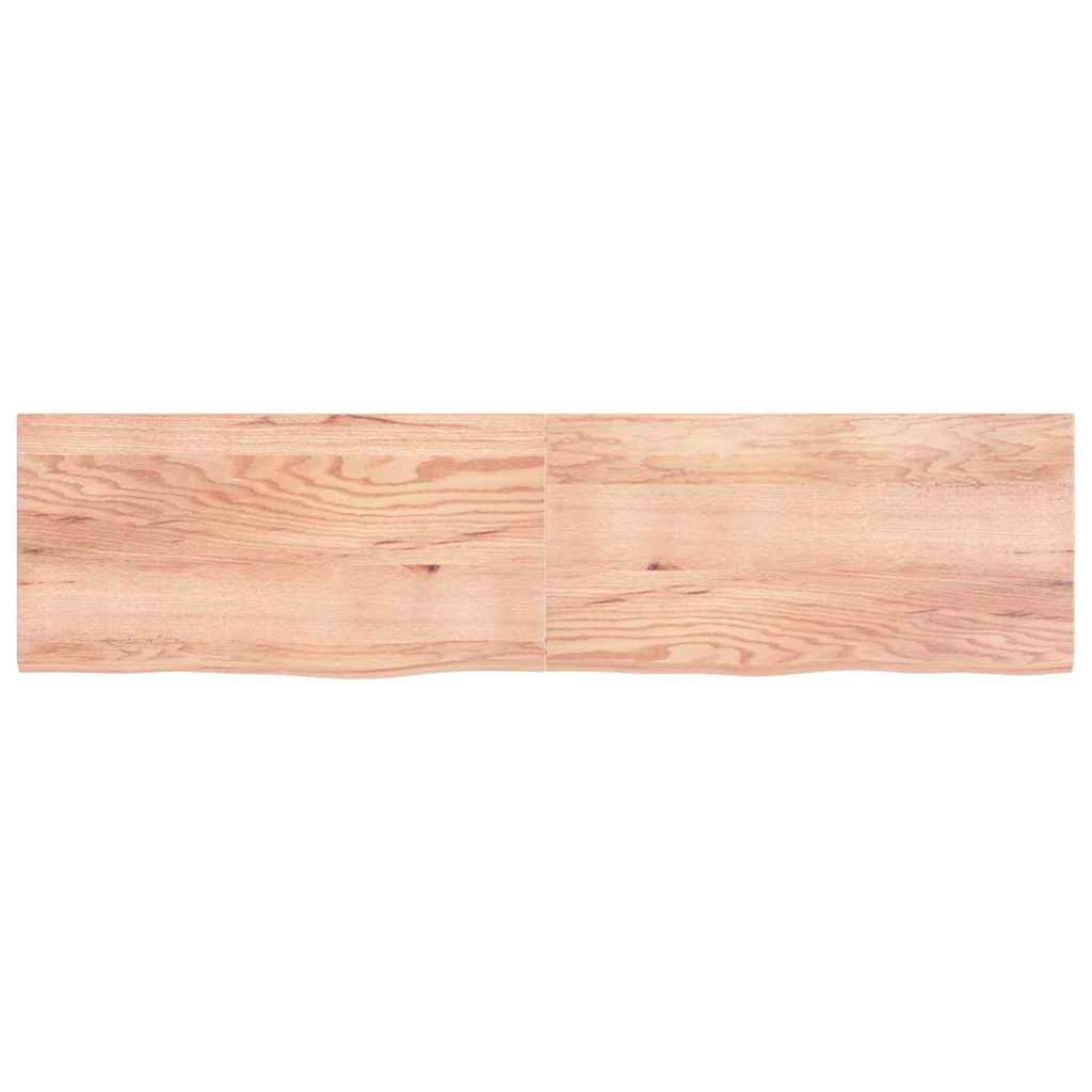 Tafelblad 200X50X(2-4)Cm Behandeld Massief Eikenhout Lichtbruin 200 x 50 x 4 cm