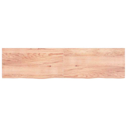Tafelblad 200X50X(2-4)Cm Behandeld Massief Eikenhout Lichtbruin 200 x 50 x 4 cm