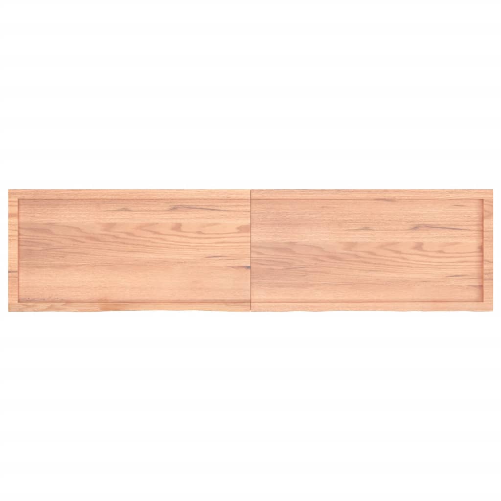 Tafelblad 200X50X(2-4)Cm Behandeld Massief Eikenhout Lichtbruin 200 x 50 x 4 cm