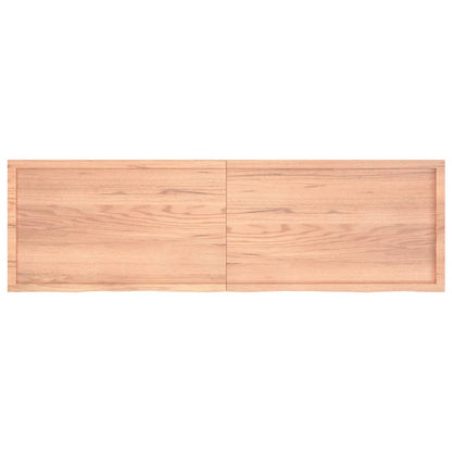 Tafelblad 200X60X(2-4)Cm Behandeld Massief Eikenhout Lichtbruin 200 x 60 x 4 cm