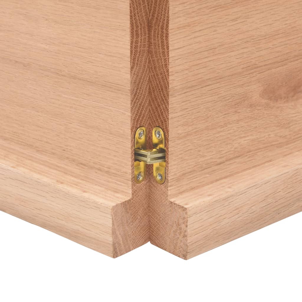 Tafelblad 200X60X(2-4)Cm Behandeld Massief Eikenhout Lichtbruin 200 x 60 x 4 cm