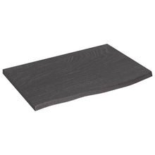 Tafelblad Behandeld Massief Eikenhout Donkerbruin Donkergrijs 60 x 40 x 2 cm