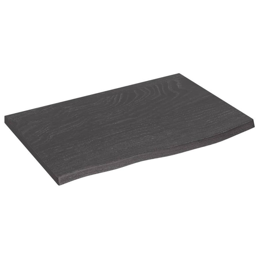 Tafelblad Behandeld Massief Eikenhout Donkerbruin Donkergrijs 60 x 40 x 2 cm