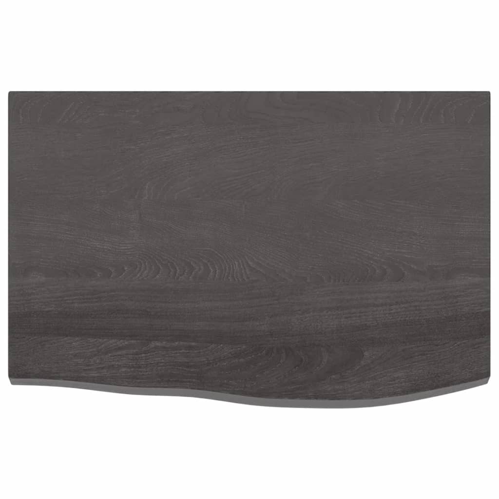 Tafelblad Behandeld Massief Eikenhout Donkerbruin Donkergrijs 60 x 40 x 2 cm