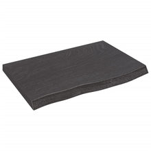 Tafelblad 60X40X(2-4)Cm Behandeld Massief Eikenhout Donkerbruin Donkergrijs 60 x 40 x 4 cm