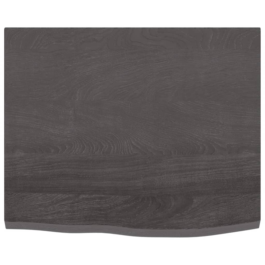 Tafelblad Behandeld Massief Eikenhout Donkerbruin Donkergrijs 60 x 50 x 2 cm