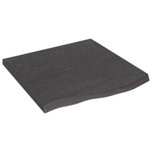 Tafelblad 60X60X(2-4)Cm Behandeld Massief Eikenhout Donkerbruin Donkergrijs 60 x 60 x 4 cm