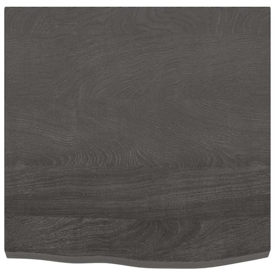Tafelblad 60X60X(2-4)Cm Behandeld Massief Eikenhout Donkerbruin Donkergrijs 60 x 60 x 4 cm