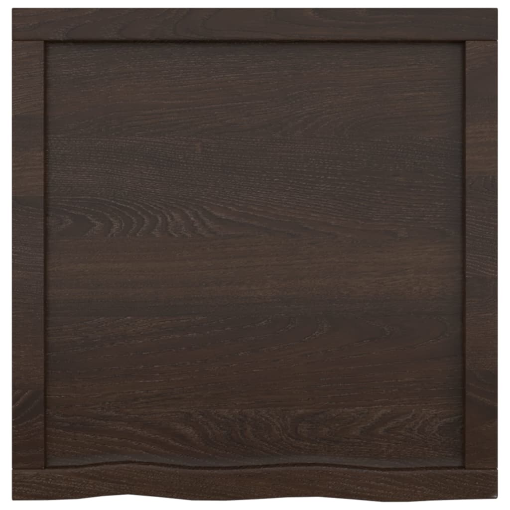 Tafelblad 60X60X(2-4)Cm Behandeld Massief Eikenhout Donkerbruin Donkergrijs 60 x 60 x 4 cm