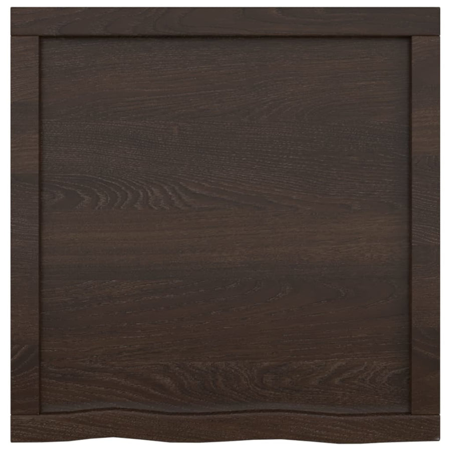 Tafelblad 60X60X(2-4)Cm Behandeld Massief Eikenhout Donkerbruin Donkergrijs 60 x 60 x 4 cm