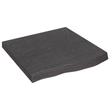 Tafelblad 60X60X(2-6)Cm Behandeld Massief Eikenhout Donkerbruin Donkergrijs 60 x 60 x 6 cm