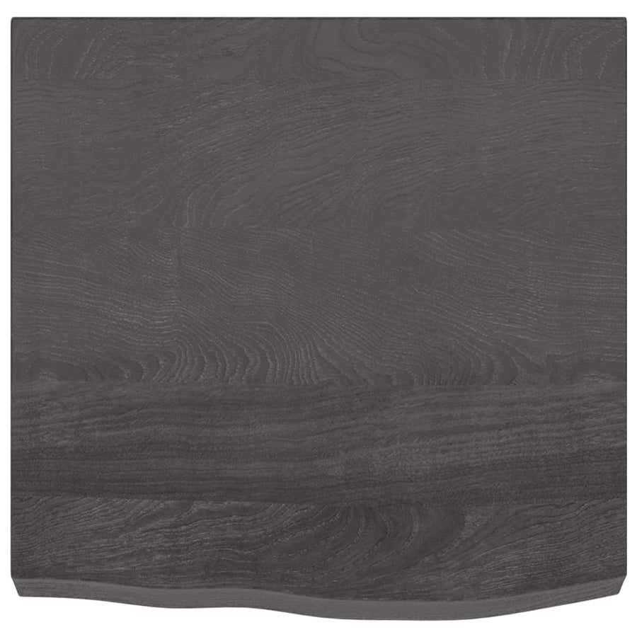 Tafelblad 60X60X(2-6)Cm Behandeld Massief Eikenhout Donkerbruin Donkergrijs 60 x 60 x 6 cm