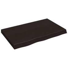 Tafelblad 80x50x(2-6)cm behandeld massief eikenhout donkerbruin