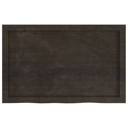 Tafelblad 80x50x(2-6)cm behandeld massief eikenhout donkerbruin