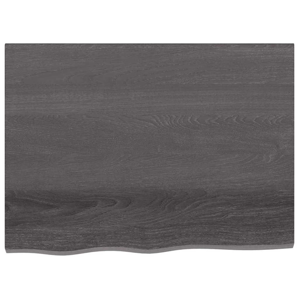 Tafelblad Behandeld Massief Eikenhout Donkerbruin Donkergrijs 80 x 60 x 2 cm