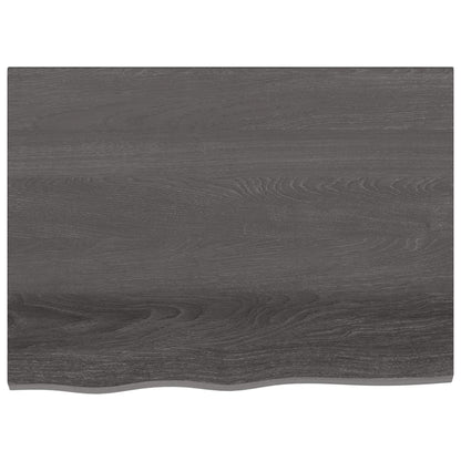Tafelblad Behandeld Massief Eikenhout Donkerbruin Donkergrijs 80 x 60 x 2 cm
