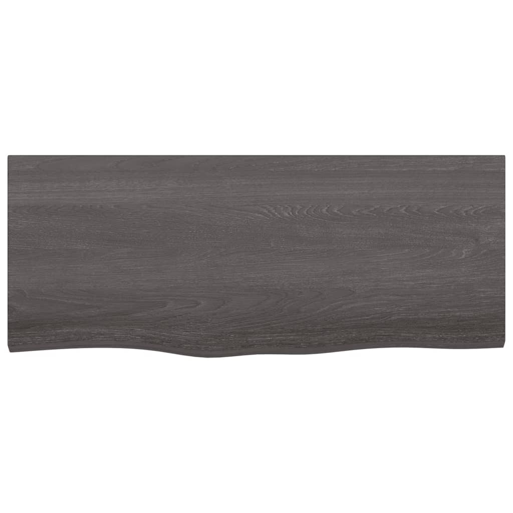 Tafelblad 00X40X(2-4)Cm Behandeld Eikenhout Donkerbruin Donkergrijs 100 x 40 x 4 cm